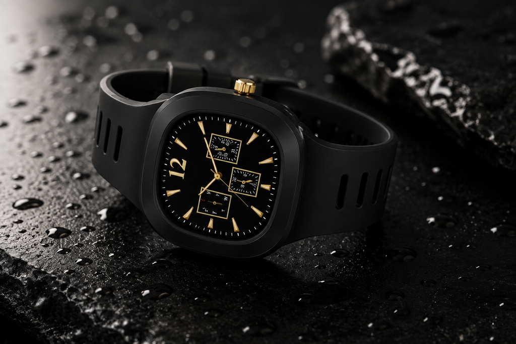 Luxury Black & Gold Modern Watch – Premium Men’s Wristwatch | Elegant Sport Watch